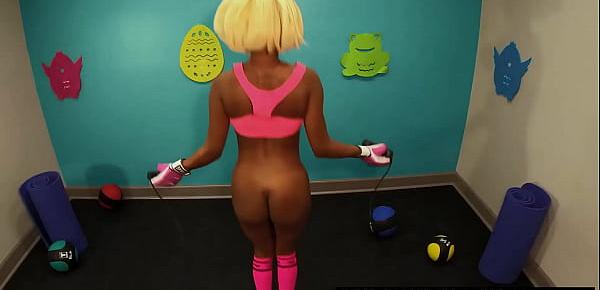 trendsBare Assed Rope Jumping Exercise. Msnovember Was Sweating In A Hot Gym While Workingout. Got Her Hour Glass Frame Naked Bouncing Huge Natural Ebony Titties and Erect Nipples In Erotic Public Flashing on Sheisnovember